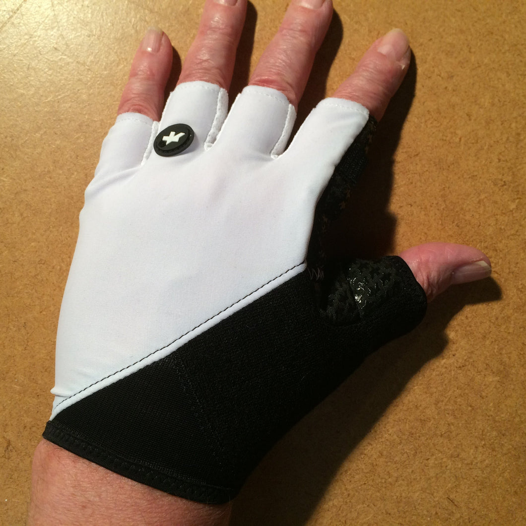 GLOVES : Assos Summer H/Finger White Panther Cycling Gloves [XL]