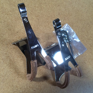 STRAPS-PEDAL : MKS Foot Retention Pedal with Leather Protectors and Fixings