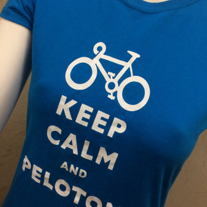 T-SHIRT : Keep Calm and Peloton Soft Style Women's T Shirt [L]