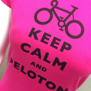 T-SHIRT : Keep Calm and Peloton Soft Style Women's T Shirt [M]