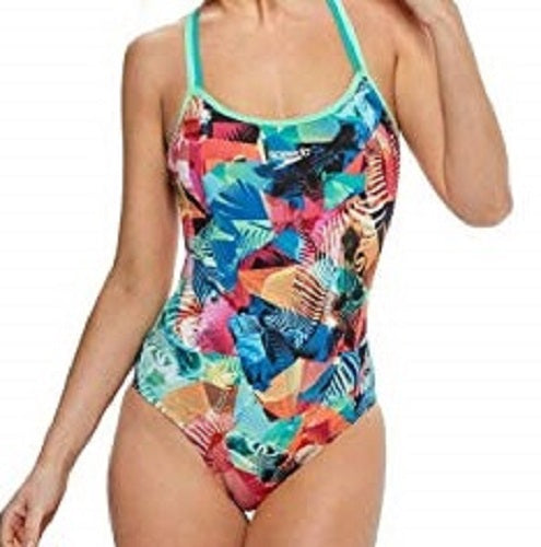 SWIMSUIT : Speedo Flipturns Digi Clash Attack Double Crossback Girl's Swimsuit